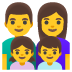 👨‍👩‍👧‍👦 family: man, woman, girl, boy display on Google